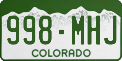 CO license plate 998MHJ