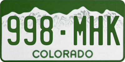 CO license plate 998MHK