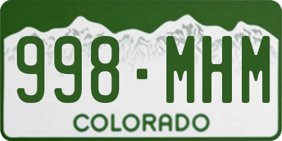 CO license plate 998MHM