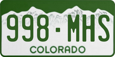 CO license plate 998MHS