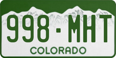 CO license plate 998MHT