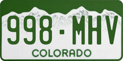 CO license plate 998MHV
