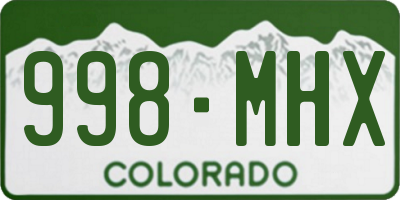 CO license plate 998MHX
