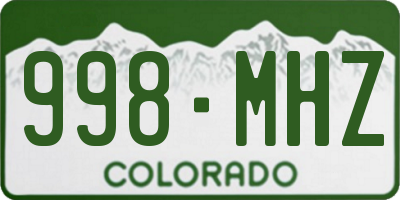 CO license plate 998MHZ