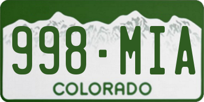 CO license plate 998MIA