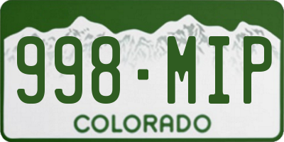 CO license plate 998MIP