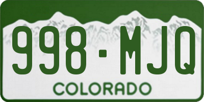 CO license plate 998MJQ
