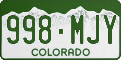 CO license plate 998MJY
