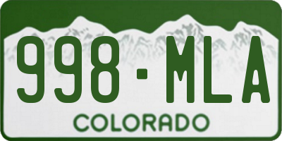 CO license plate 998MLA