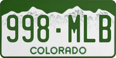 CO license plate 998MLB