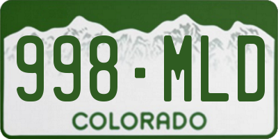 CO license plate 998MLD