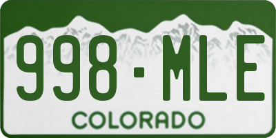 CO license plate 998MLE