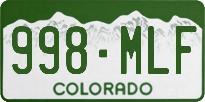 CO license plate 998MLF