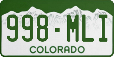 CO license plate 998MLI