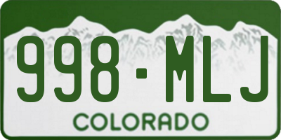 CO license plate 998MLJ