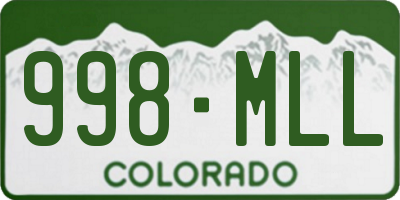 CO license plate 998MLL