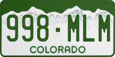 CO license plate 998MLM