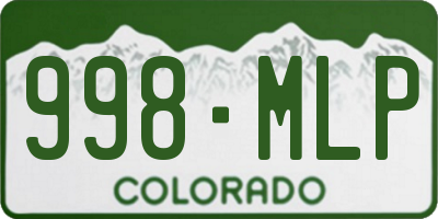CO license plate 998MLP