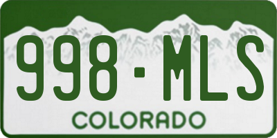 CO license plate 998MLS