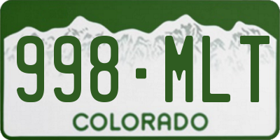 CO license plate 998MLT