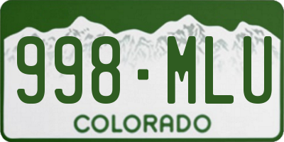 CO license plate 998MLU