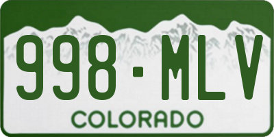 CO license plate 998MLV