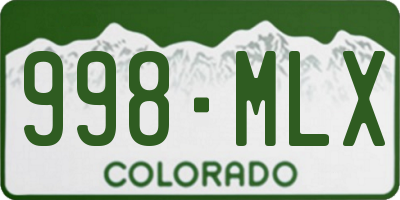 CO license plate 998MLX