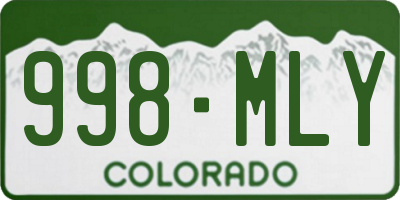 CO license plate 998MLY
