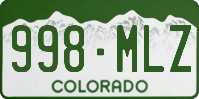 CO license plate 998MLZ