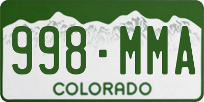 CO license plate 998MMA