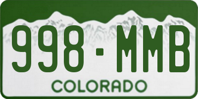 CO license plate 998MMB