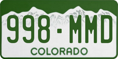 CO license plate 998MMD