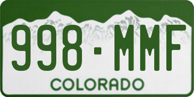 CO license plate 998MMF