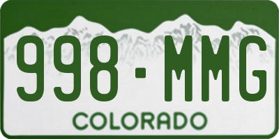 CO license plate 998MMG