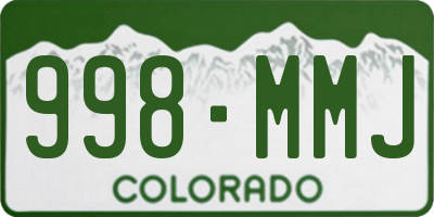 CO license plate 998MMJ