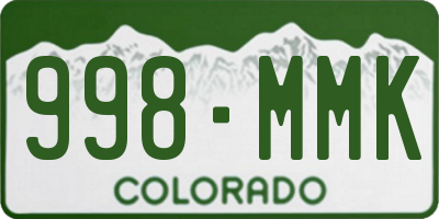 CO license plate 998MMK