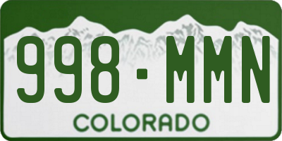 CO license plate 998MMN