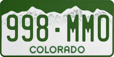 CO license plate 998MMO