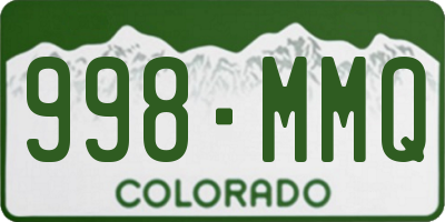 CO license plate 998MMQ