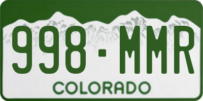 CO license plate 998MMR
