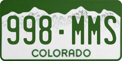 CO license plate 998MMS