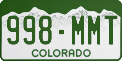 CO license plate 998MMT