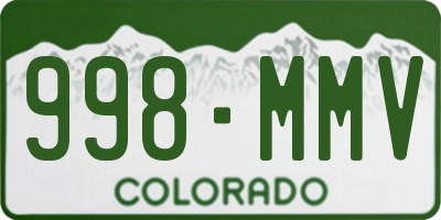 CO license plate 998MMV