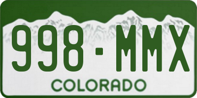 CO license plate 998MMX