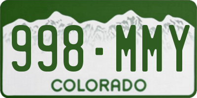 CO license plate 998MMY