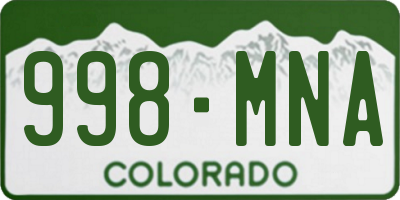 CO license plate 998MNA