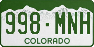 CO license plate 998MNH