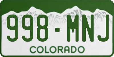 CO license plate 998MNJ