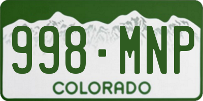 CO license plate 998MNP