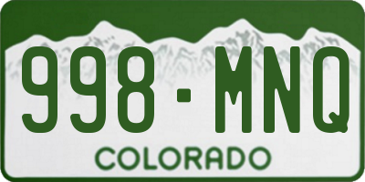 CO license plate 998MNQ
